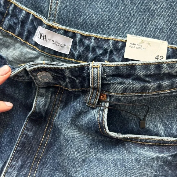 NWT Zara wide leg jeans 10 - Picture 2 of 8